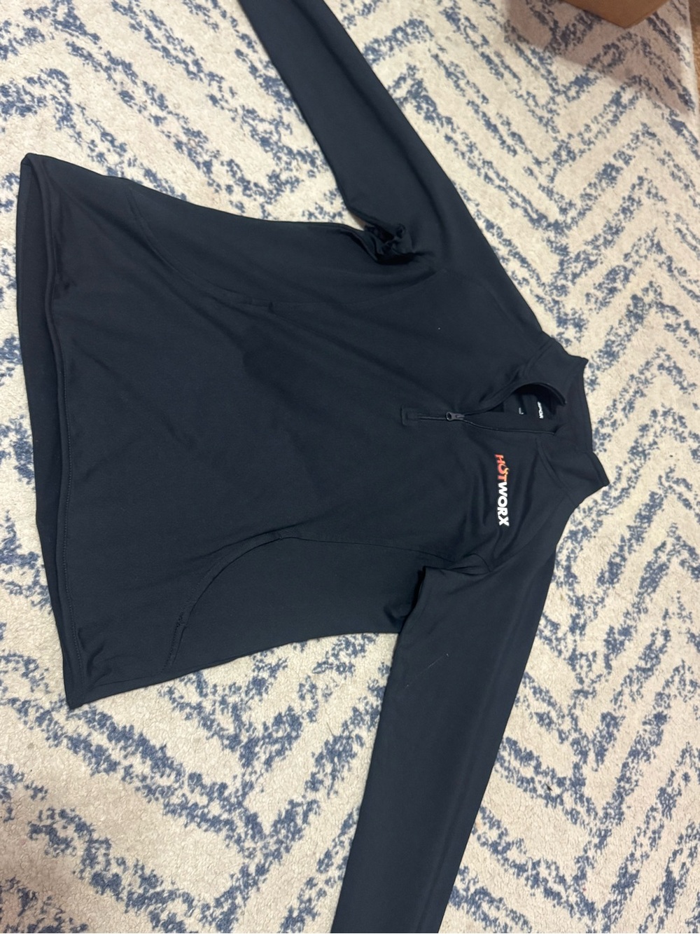 Hotworx Black Half-Zip Varsity Jacket